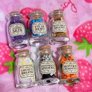Target Bullseye Playground Halloween Mini Glass Potion Bottles Set Witchy Decor